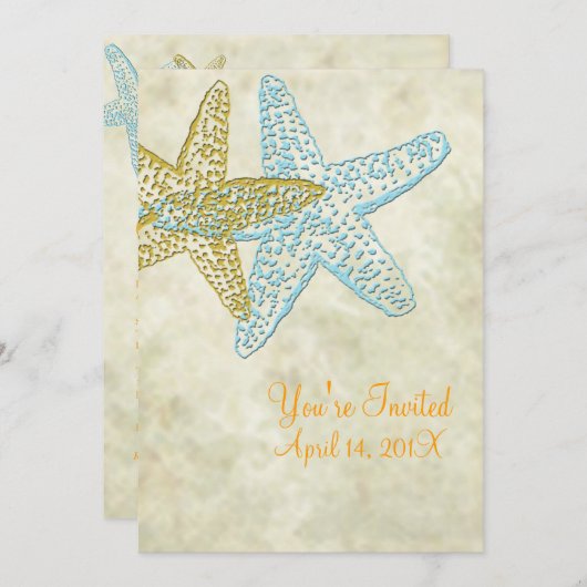 Einladungen zur Hochzeit am Strand (Vorne/Hinten)