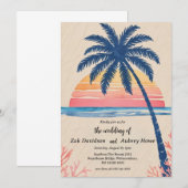 Einladungen zur Hochzeit am Strand von Palmen (Vorne/Hinten)