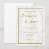 Einladungen zur Hochzeit aus Goldmarmor (Vorne/Hinten)