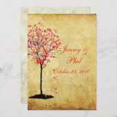 Einladungen zur Hochzeit im Herbst/Blätter für rot (Vorne/Hinten)