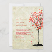 Einladungen zur Hochzeit im Herbst/Blätter für rot (Rückseite)