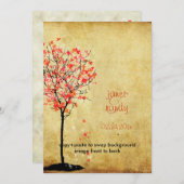 Einladungen zur Hochzeit im Herbst/Blätter für rot (Vorne/Hinten)