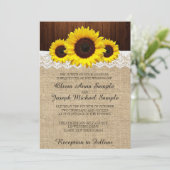 Einladungen zur Hochzeit im Herbst mit Sonnenblume (Stehend Vorderseite)