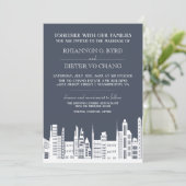 Einladungen zur Hochzeit in der Stadt (Stehend Vorderseite)