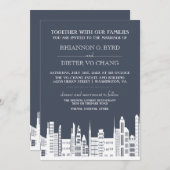 Einladungen zur Hochzeit in der Stadt (Vorne/Hinten)