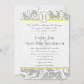 Einladungen zur Hochzeit in Grau und Gelb (Vorderseite)