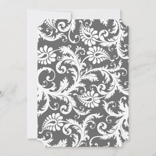 Einladungen zur Hochzeit in Grau und Gelb (Rückseite)