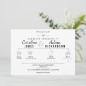 Einladungen zur Hochzeit in Light Gray Timeline (Stehend Vorderseite)