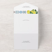 Einladungen zur Hochzeit mit RSVP Card Amalfi Tile (Außenbereich)