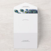 Einladungen zur Hochzeit mit RSVP Card Peacock (Außenbereich)