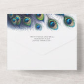 Einladungen zur Hochzeit mit RSVP Card Peacock (Rückseite)