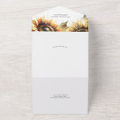 Einladungen zur Hochzeit mit RSVP Card Sonnenblume (Außenbereich)