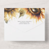 Einladungen zur Hochzeit mit RSVP Card Sonnenblume (Rückseite)