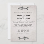 Einladungen zur Hochzeit Vintager Haie (Rückseite)