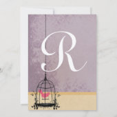 Einladungen zur Hochzeit Vintager Vogelkäfige (Rückseite)