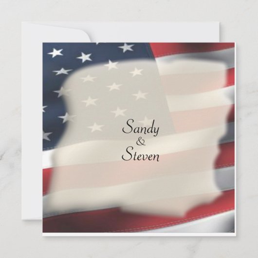 Einladungen zur Hochzeit von amerikanischen Fahnen (Rückseite)