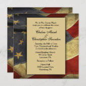 Einladungen zur Hochzeit von amerikanischen Fahnen (Vorne/Hinten)
