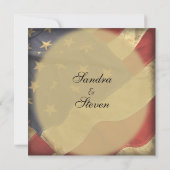 Einladungen zur Hochzeit von amerikanischen Fahnen (Rückseite)
