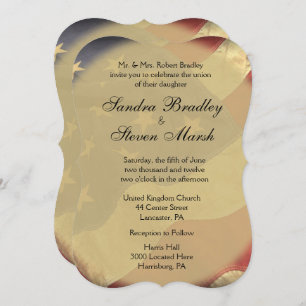 Einladungen zur Hochzeit von amerikanischen Fahnen