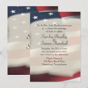 Einladungen zur Hochzeit von amerikanischen Fahnen