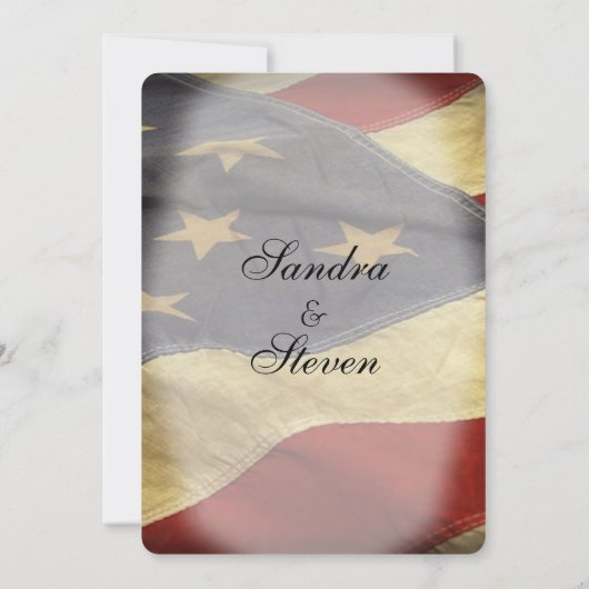 Einladungen zur Hochzeit von amerikanischen Fahnen (Rückseite)