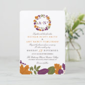 Einladungen zur Hochzeit von Artisan Cream Fall Wr (Stehend Vorderseite)