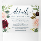 Einladungen zur Hochzeit von Burgund Navy (Innen Erste Seite)