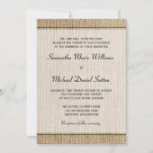 Einladungen zur Hochzeit von Burlap Black Border (Vorderseite)