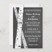 Einladungen zur Hochzeit von Chalkboard Birch Tree (Vorderseite)