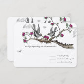 Einladungen zur Hochzeit von Fuchsia & Grauen Vint (Vorne/Hinten)