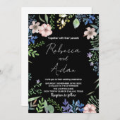 Einladungen zur Hochzeit von Green Black Floral (Vorne/Hinten)