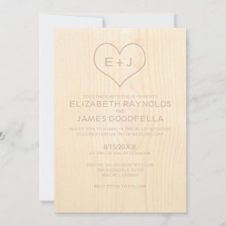 Einladungen zur Hochzeit von Holzkörnern