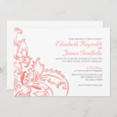 Einladungen zur Hochzeit von Korallen Geblüht (Vorne/Hinten)