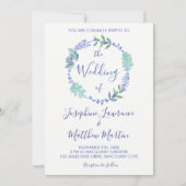 Einladungen zur Hochzeit von lila Frühjahrsflorald (Vorderseite)