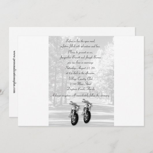 Einladungen zur Hochzeit von Motorrädern (Vorne/Hinten)