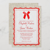 Einladungen zur Hochzeit von Red Country Burlap (Vorne/Hinten)