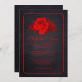 Einladungen zur Hochzeit von Schwarz und Rot (Vorne/Hinten)