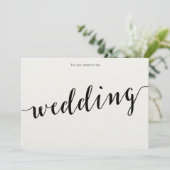 Einladungen zur Hochzeit von Schwarz-Weiß-Kalligra (Stehend Vorderseite)