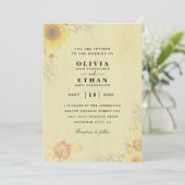 Einladungen zur Hochzeit von Sonnenblumen im Weste (Stehend Vorderseite)