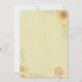 Einladungen zur Hochzeit von Sonnenblumen im Weste (Rückseite)