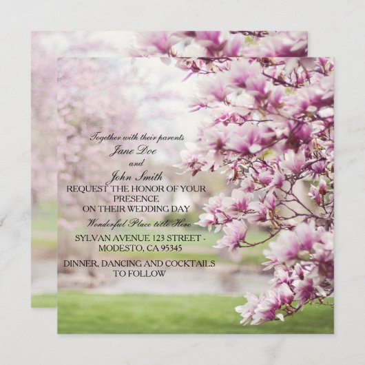 Einladungen zur Hochzeit von Springtime (Vorne/Hinten)