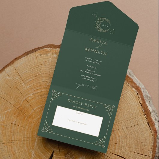 Einladungen zur Hochzeit von Stardust Monogram