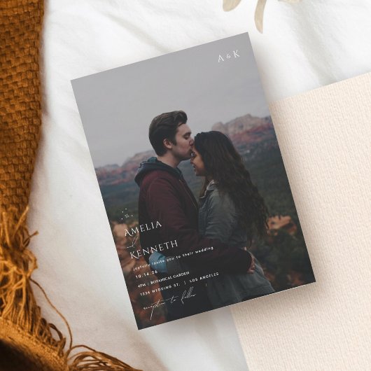 Einladungen zur Hochzeit von Stardust Monogram und