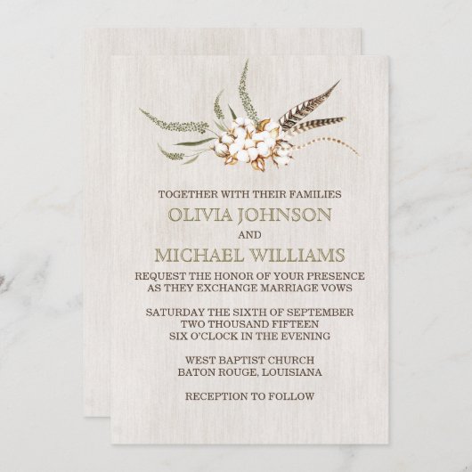 Einladungen zur Hochzeit von Südwolle (Vorne/Hinten)