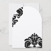 Einladungen zur Hochzeit von Vintagen Black Damask (Vorderseite)