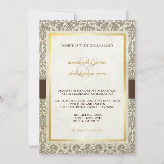 Einladungen zur Hochzeit von Vintagen Spitzen (Rückseite)