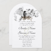 Einladungen zur Hochzeit von Vintagen Vögeln (Vorne/Hinten)