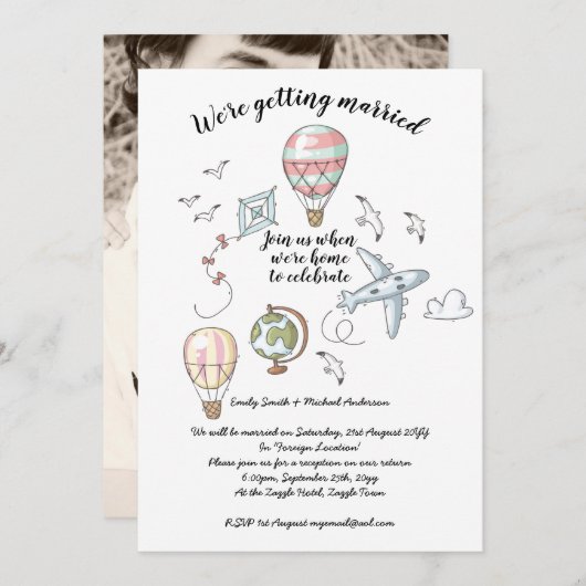 Einladungen zur Hochzeitsempfehlung - nach der Elo (Vorne/Hinten)