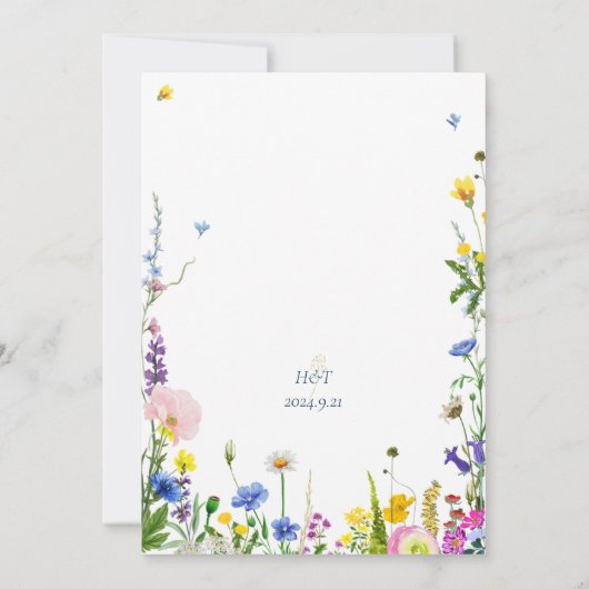 Einladungen zur Hochzeitsfeier der Wildblume (Rückseite)