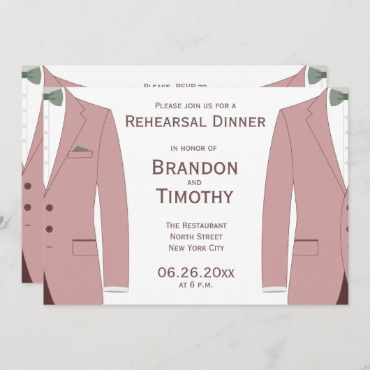 Einladungen zur Hochzeitsfeier in Rosa und Weiß (Vorne/Hinten)